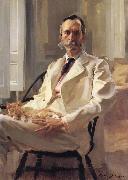 Cecilia Beaux Man with the Cat Portrait of Henry Sturgis Drinker oil painting artist